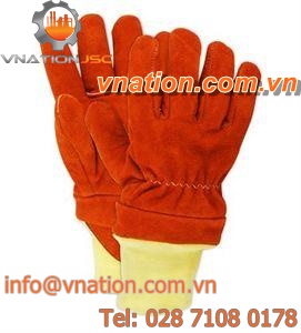 handling gloves / fire-retardant / leather / firefighters