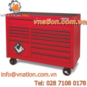 storage cabinet / mobile / on casters / with drawer