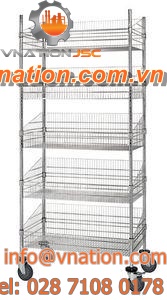 storage cart / wire mesh platform / multipurpose / with swivel casters