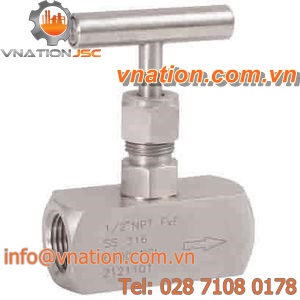 needle valve / flow control / for gas / threaded