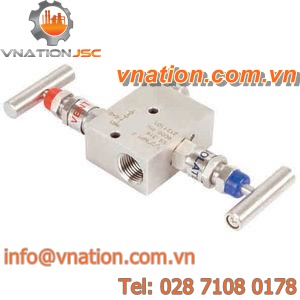 2-valve manifold / stainless steel / isolation / calibration
