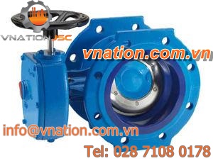 butterfly valve / handwheel / double-flange