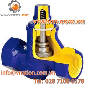 poppet check valve / threaded / for water / low-pressure