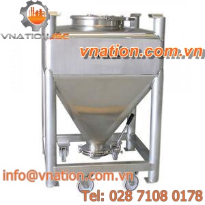 stainless steel crate / storage / transport / for powders