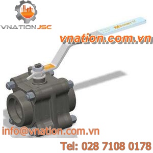 floating ball valve / lever / threaded / 3-piece