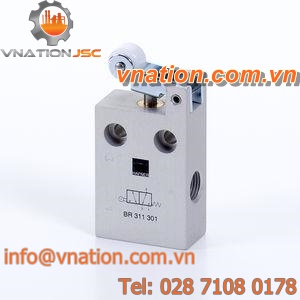 spool pneumatic directional control valve / mechanically-operated / roller lever / 3/2-way