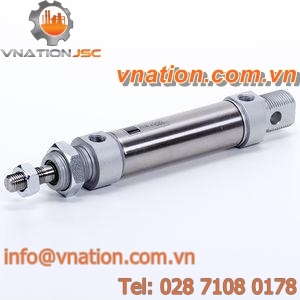 pneumatic cylinder / with piston rod / double-acting / round