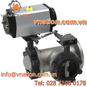 valve with actuator / butterfly / pneumatic / diverter