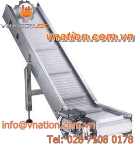 belt conveyor / hinge belt / for the food industry / horizontal