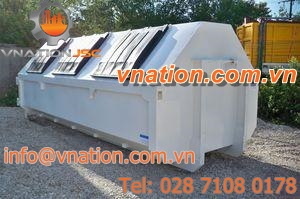 metal waste bin / for household waste / side-emptying