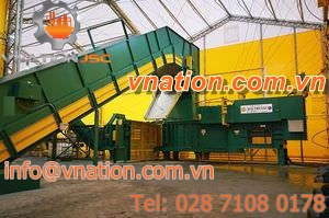 horizontal baling press / top-loading / channel / solid waste