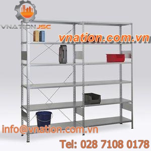 boltless shelving with containers