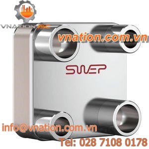 plate heat exchanger / gas/liquid / copper / stainless steel