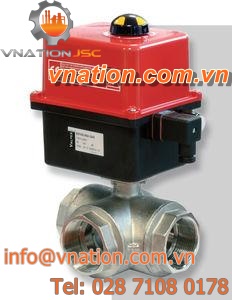 ball valve / electrically-actuated / control / T