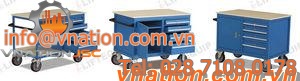 mobile cabinet / on casters / with drawer / metal