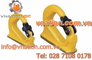 lifting hook / clevis / steel / with safety locking device