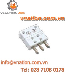 electric connector / male / 3-pole / for thermocouples
