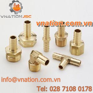 splined fitting / elbow / brass / for hoses