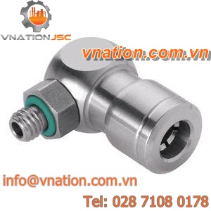 push-in fitting / threaded / angle / stainless steel