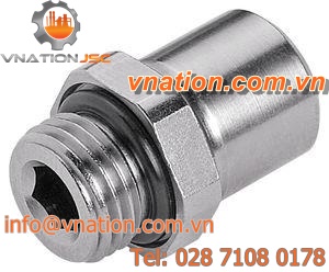 straight fitting / threaded / male / nickel-plated brass