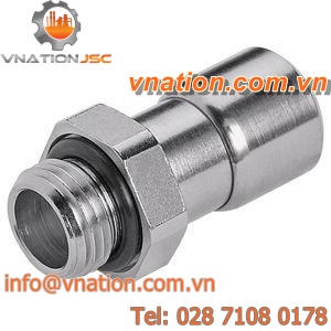 threaded fitting / straight / nickel-plated brass / with shut-off valve
