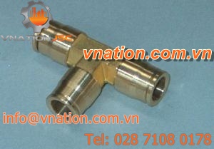 push-to-connect fitting / T / brass / high-pressure