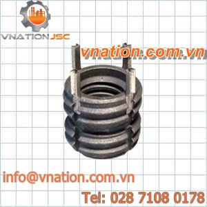 press-in insert / threaded / stainless steel / round