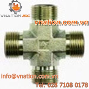 threaded fitting / cross / steel / stainless steel