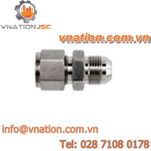 threaded fitting / double-ferrule / straight / stainless steel