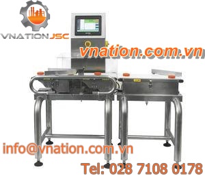 checkweigher for hygienic applications / with belt conveyor / compact / with touchscreen controls