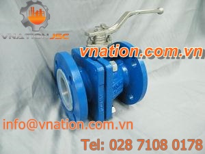 ball valve / lever / flange / PFA-lined