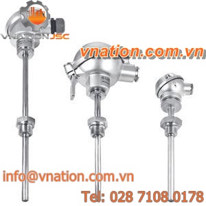 resistance thermometer / insertion / stainless steel / rugged