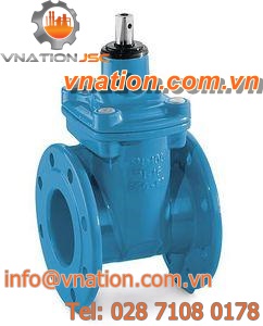 gate valve / shut-off / for water / rubber