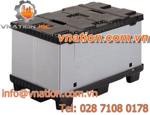 plastic pallet box / heavy haul / folding / with lid