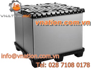 plastic pallet box / heavy haul / with lid / folding