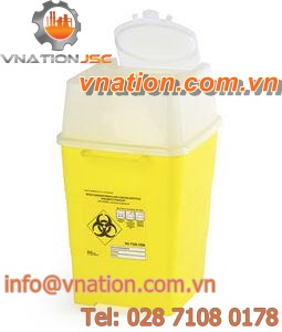 polypropylene waste bin / for medical waste / with lid