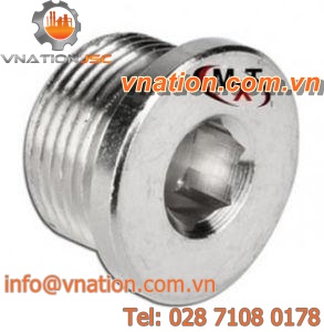 hexagonal plug / threaded / nickel-plated brass