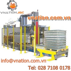 low level infeed palletizer / glass bottle / for empty cans / end-of-line