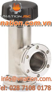 poppet valve / manual / stainless steel / high-vacuum