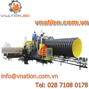 pipe extrusion line / for steel-plastic composites / for composite pipes / for corrugated pipe