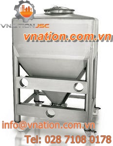 stainless steel IBC container / for pharmaceutical products / for powders and granulates / handling