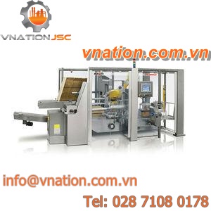 vertical case packer-palletizer / robotic / case / compact