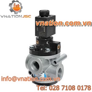 poppet valve / control / for compressed air / air-operated