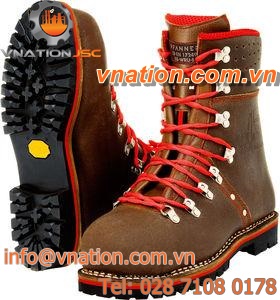 construction safety boot / anti-cut / leather / forestry