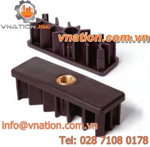 threaded insert / brass / rectangular / tube-end
