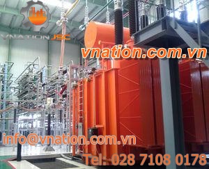 power transformer / immersed / floor-standing / step-up