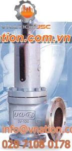 poppet safety relief valve / spring / for liquids / for gas