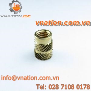 threaded insert / brass / for thermoplastics / for plastics