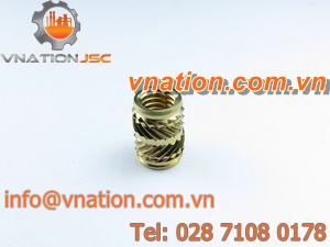 threaded insert / brass / round / for thermoplastics