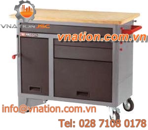 wooden workbench / mobile / with drawer